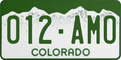 CO license plate 012AMO