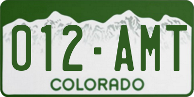 CO license plate 012AMT