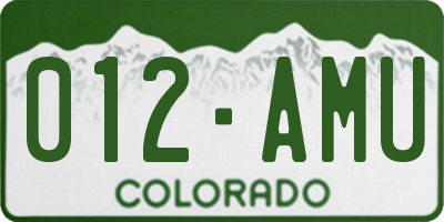 CO license plate 012AMU
