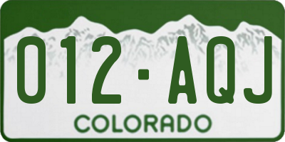 CO license plate 012AQJ