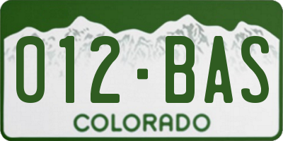 CO license plate 012BAS
