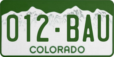 CO license plate 012BAU