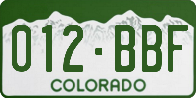 CO license plate 012BBF