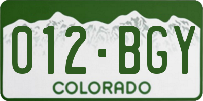 CO license plate 012BGY