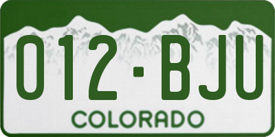 CO license plate 012BJU