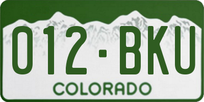 CO license plate 012BKU