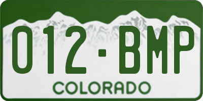 CO license plate 012BMP