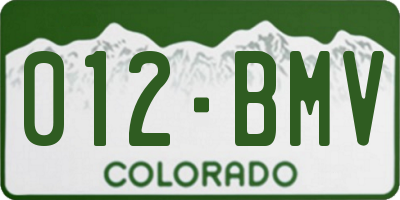 CO license plate 012BMV