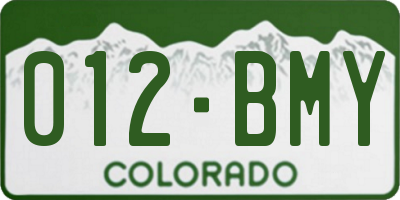 CO license plate 012BMY