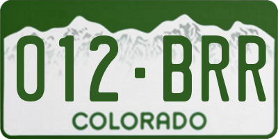 CO license plate 012BRR