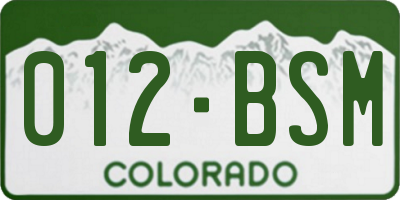 CO license plate 012BSM