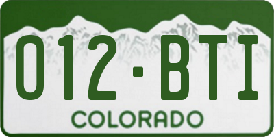 CO license plate 012BTI