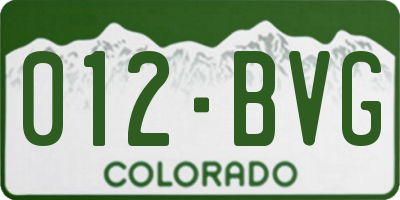 CO license plate 012BVG