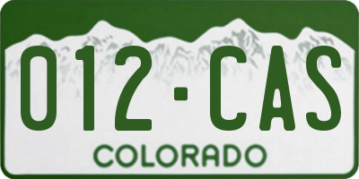 CO license plate 012CAS