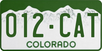 CO license plate 012CAT