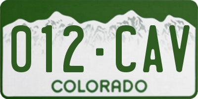 CO license plate 012CAV