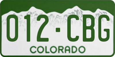 CO license plate 012CBG