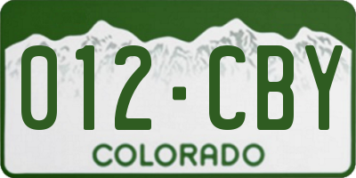 CO license plate 012CBY
