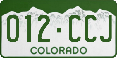 CO license plate 012CCJ