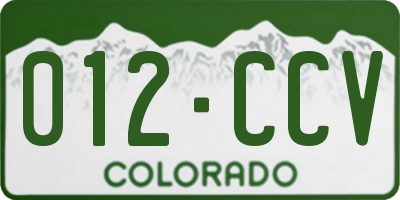 CO license plate 012CCV