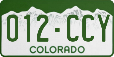 CO license plate 012CCY