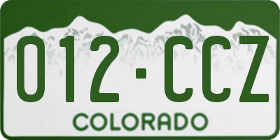 CO license plate 012CCZ