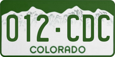 CO license plate 012CDC