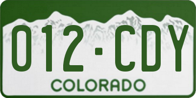 CO license plate 012CDY