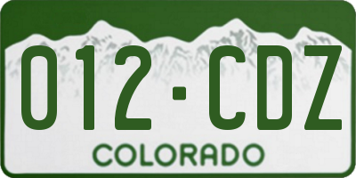 CO license plate 012CDZ