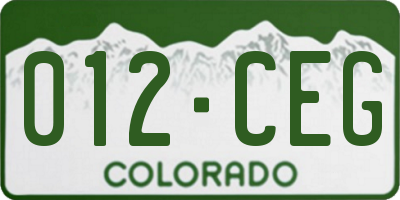 CO license plate 012CEG