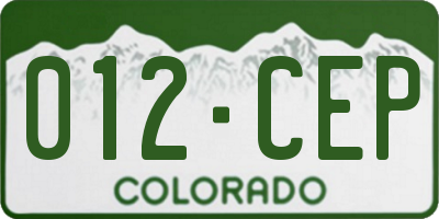 CO license plate 012CEP