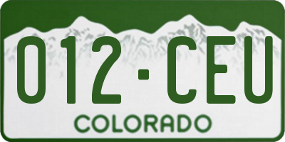 CO license plate 012CEU