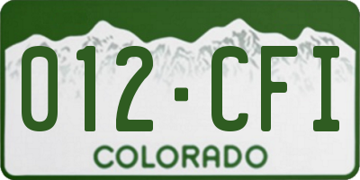 CO license plate 012CFI