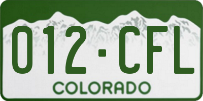 CO license plate 012CFL