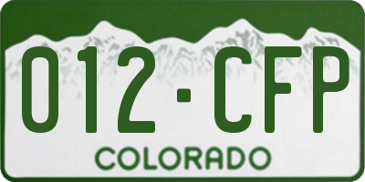 CO license plate 012CFP