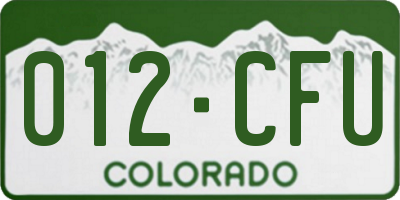 CO license plate 012CFU