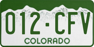 CO license plate 012CFV