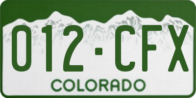 CO license plate 012CFX
