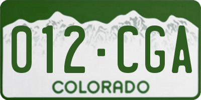 CO license plate 012CGA