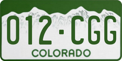 CO license plate 012CGG