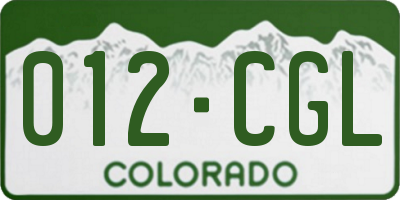 CO license plate 012CGL