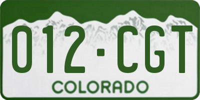 CO license plate 012CGT