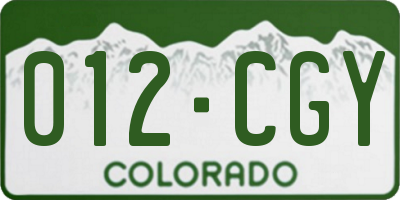 CO license plate 012CGY