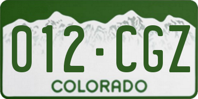 CO license plate 012CGZ