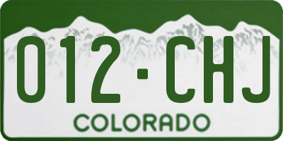 CO license plate 012CHJ