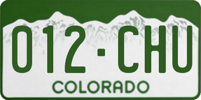 CO license plate 012CHU