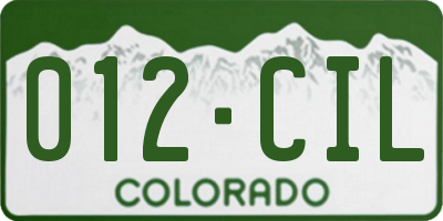 CO license plate 012CIL