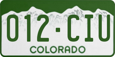 CO license plate 012CIU
