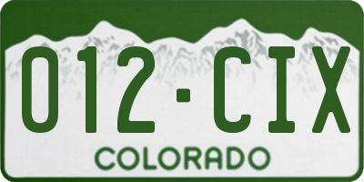CO license plate 012CIX