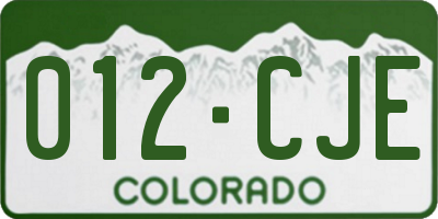 CO license plate 012CJE
